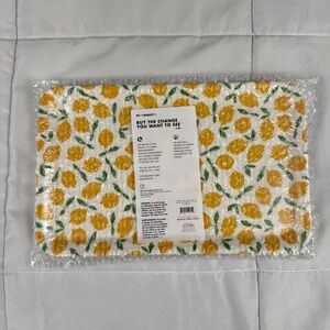 TO THE MARKET Melamine Tray 12x7.5 Yellow Lemon Print Serving Platter NEW